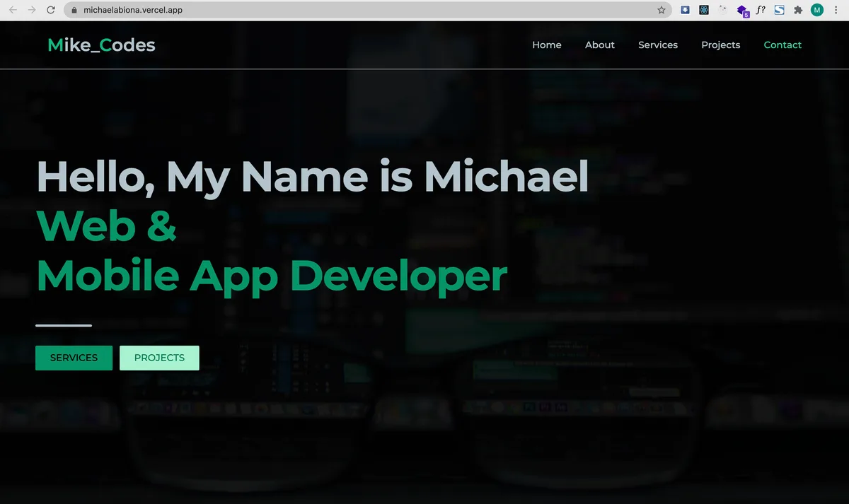 Portfolio website screenshot