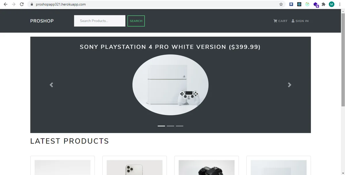 ProShop eCommerce screenshot
